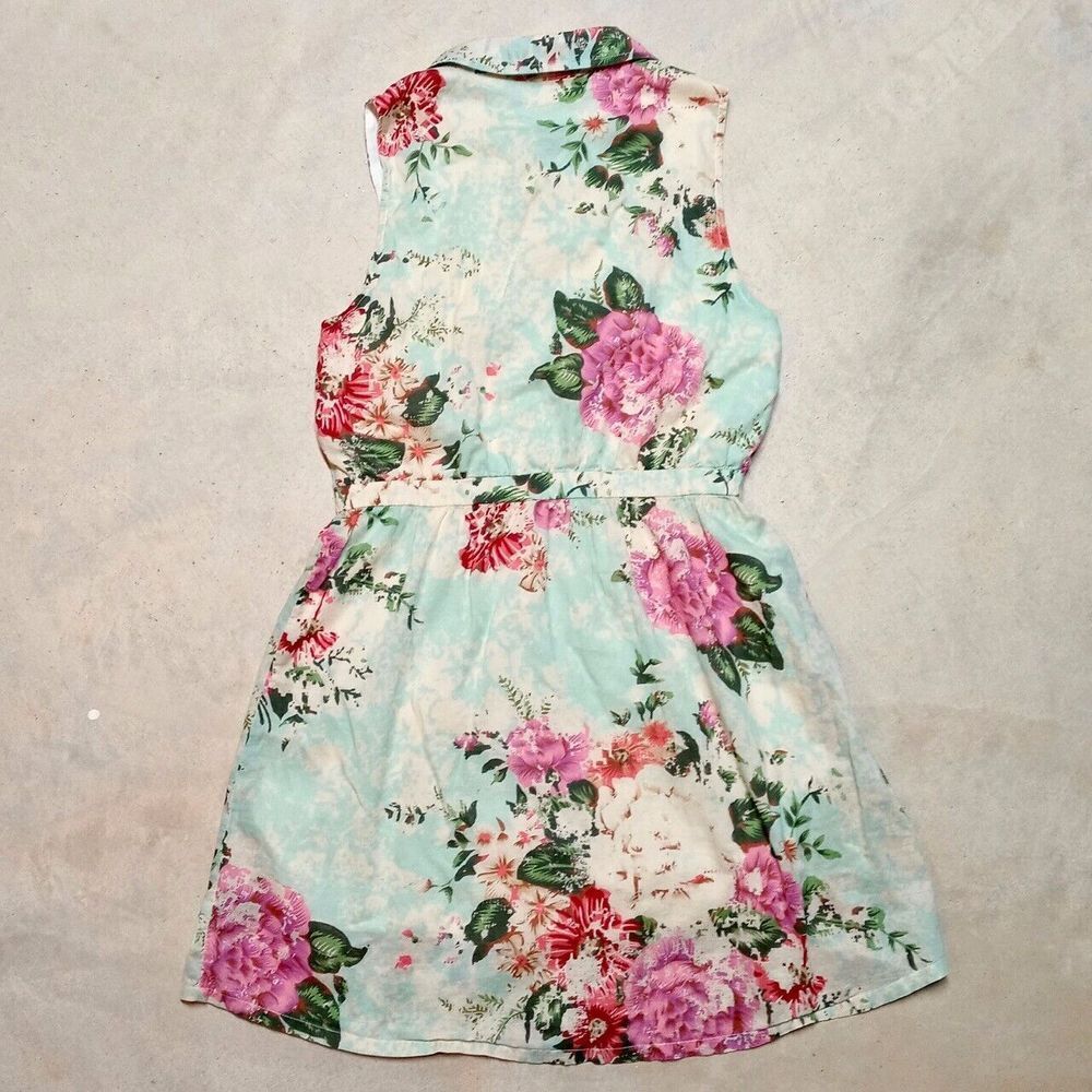 TULLE Brand Sleeveless Floral Rose Summer Spring Dress - Size Large - Picture 4 of 8